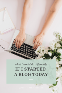 What I Would Do Differently If I Started a Blog Today by Grace and Vine Studios, Web Designer for Food Bloggers. This blog includes tips for food bloggers and blogging tips! #foodblogger #tipsforfoodbloggers #blogging